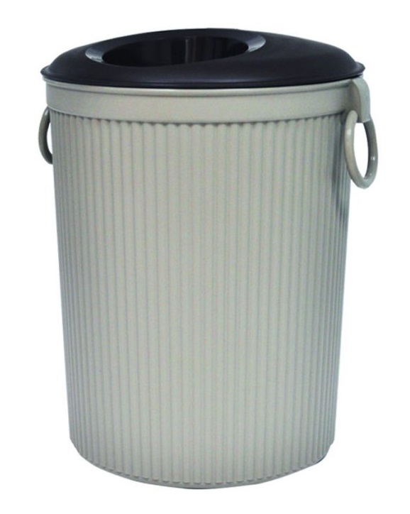 Cesto redondo con tapa de plástico de 12 litros - Imagen 3