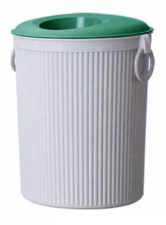 Cesto redondo con tapa de plástico de 12 litros - Imagen 4