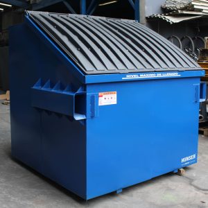 Contendor metálico para basura de carga frontal 6m3 color azul
