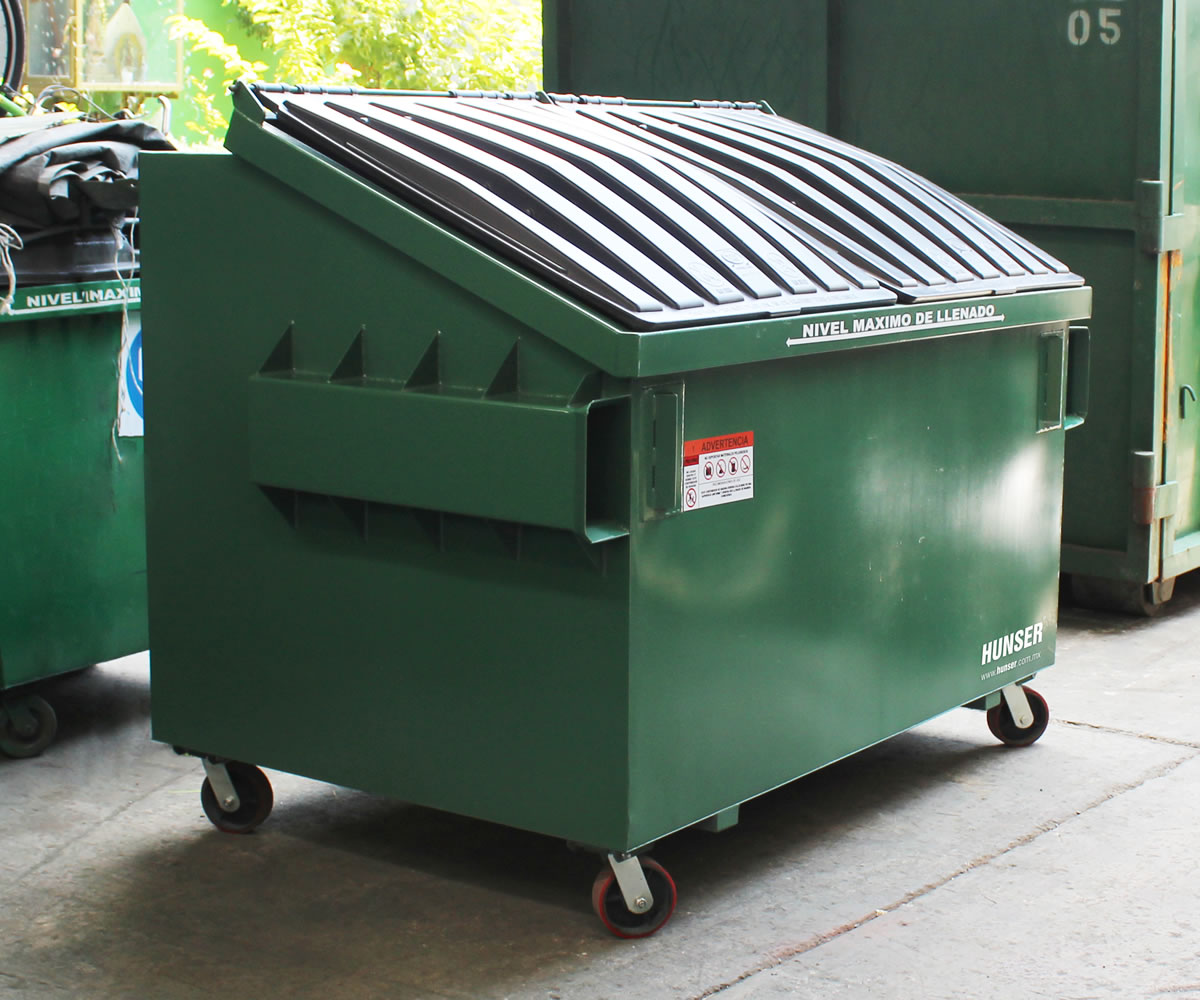 Contendor metálico de carga frontal para desechos 2.5 m3